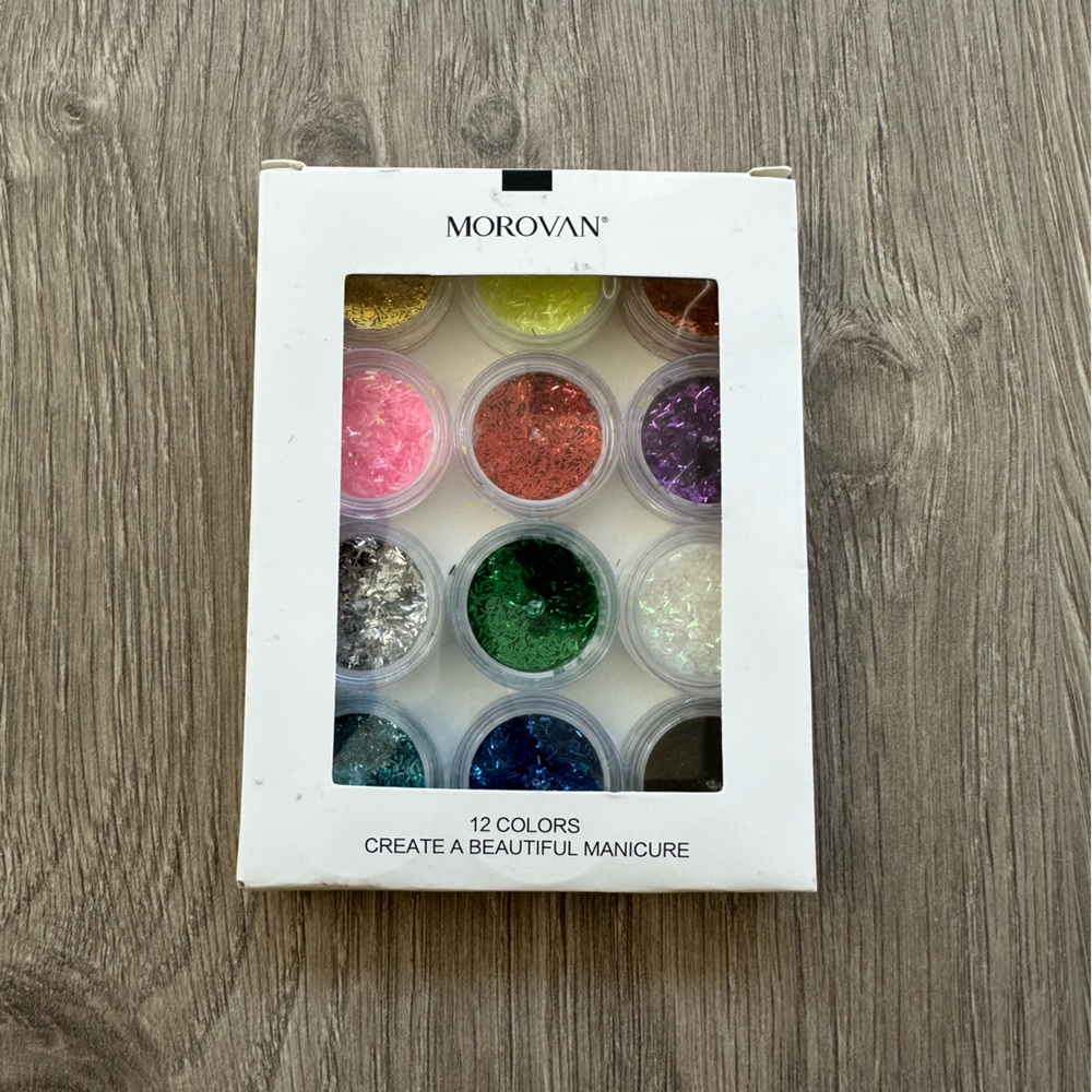 🆕 Morovan Glitter Manicure Set of 12 Colors